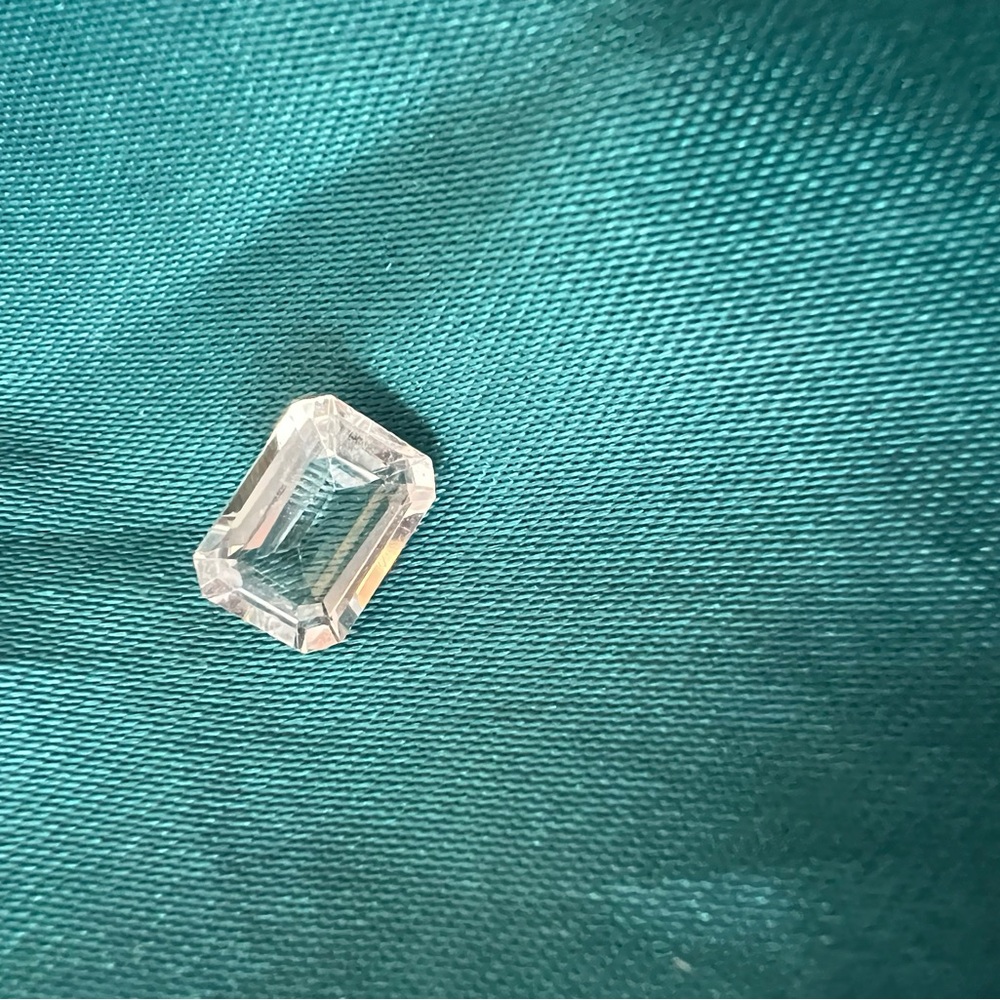 Clear Emerald Cut White Sapphire Gemstone